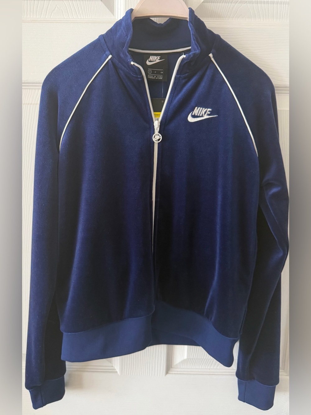 NWT Nike Women's Navy Velour Track Jacket